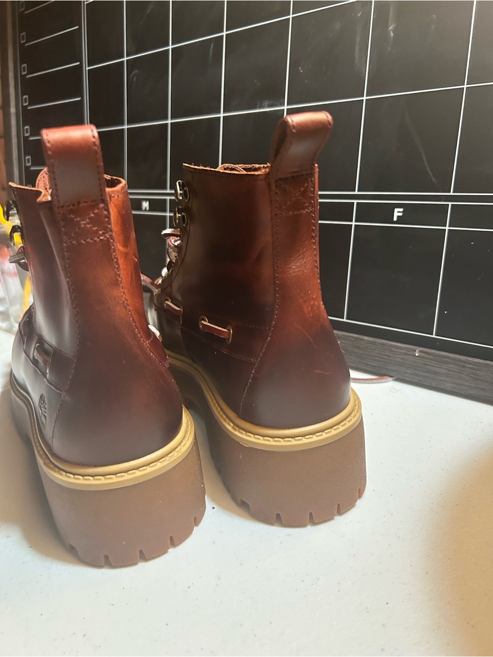 Timberland women’s Brown Leather Lug Sole Moc-Toe Boot - Picture 15 of 15